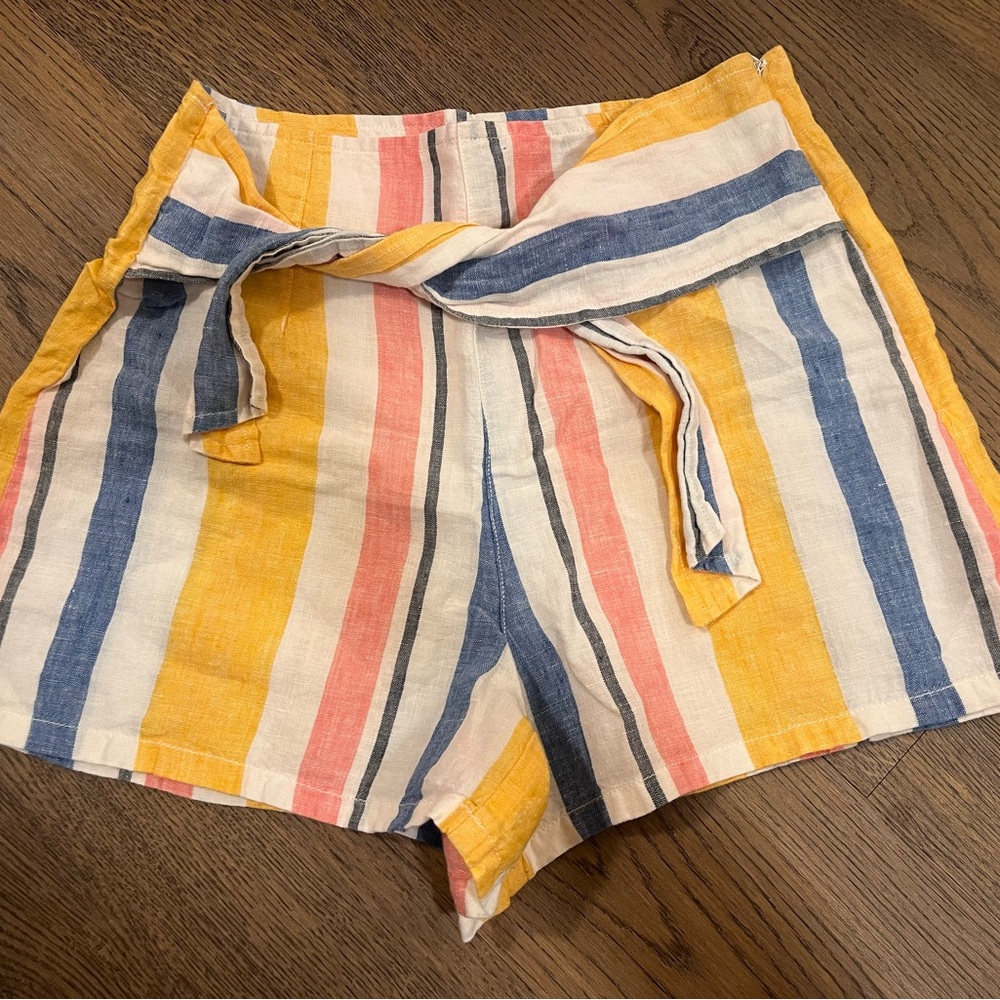 Striped Linen Shorts